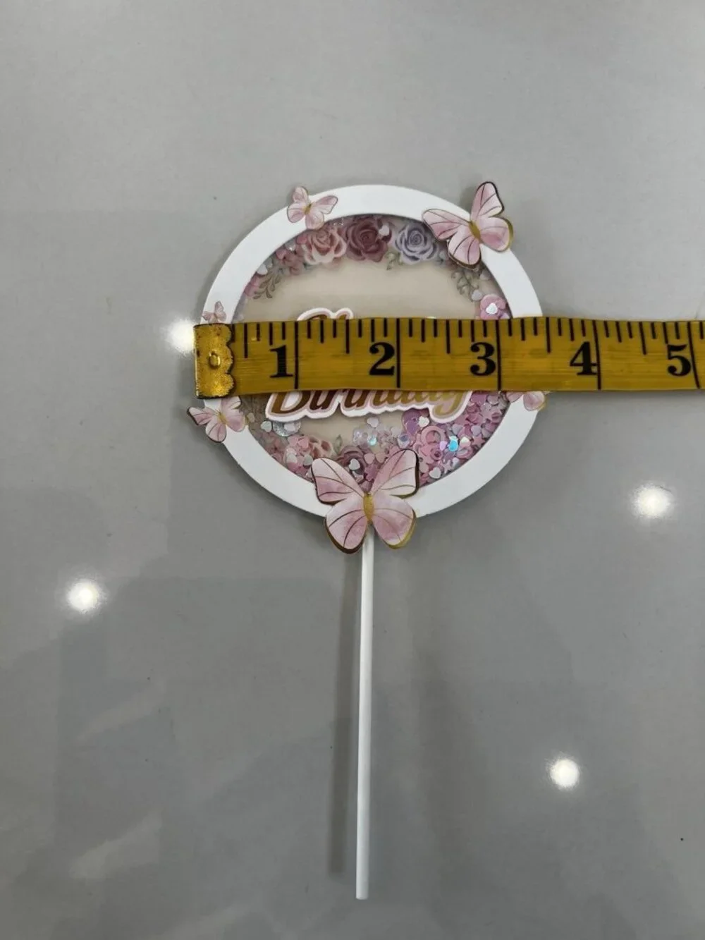 Butterfly Sequin Cake Topper Round NEW Confetti Birthday Decoration Party Pretty